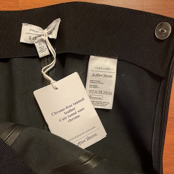& Other Stories Fitted Leather Trousers with Slit - NWT - Picture 4 of 5